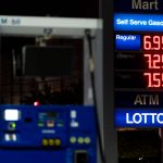 Gas prices at a Mobil gas station in West Hollywood, Calif., on March 8, 2022.