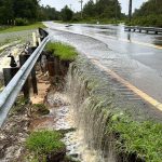 Old Kings Road near Graham Swamp suffered severe damage and remained closed on Monday. (Palm Coast)