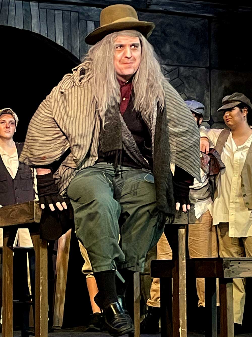 Marcus Roberts is Fagin, the leader of a band of boy pickpockets, in the Flagler Playhouse production of “Oliver!” (Jerri Berry)