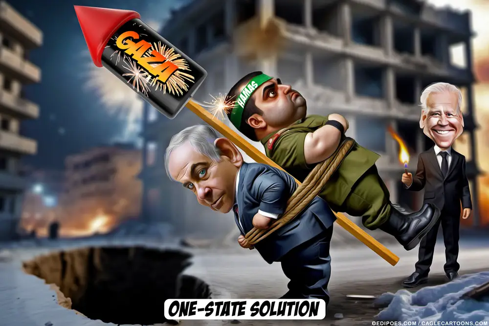 One-State Solution (Bart van Leeuwen, PoliticalCartoons.com)