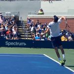 Reilly Opelka during his second-round win today in Flushing Meadows. (© FlaglerLive)
