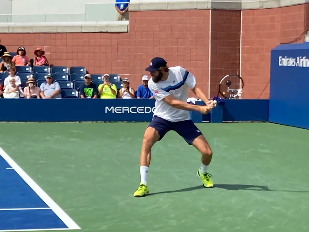 Reilly Opelka, cruising today at the U.S. Open. (© FlaglerLive)