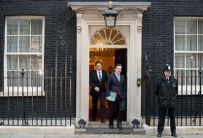 Chancellor of the Exchequer George Osborne and the Chief Secretary to the Treasury Danny Alexander