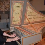 Paige Dashner Long, at the harpsichord, is the director of the Palm Coast Chamber Players. (© FlaglerLive)
