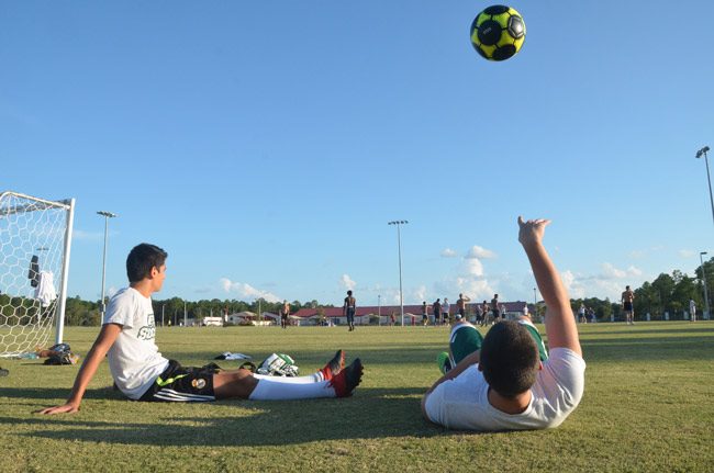 Young athletes at the Indian Trails Sports Complex. The school district and the Police Athletic League have agreed to a program that will bring a series of sports to middle school students on school grounds this year. (© FlaglerLive)