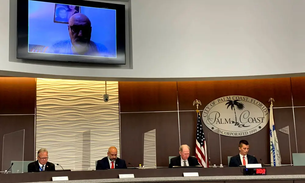The Palm Coast City Council today had its first full discussion on finding its next city manager. (© FlaglerLive)