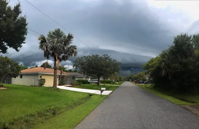 Not often you see mountains in Palm Coast's horizons. Palm Coast resident David Royall took this shot on Aug. 12, writing: 'It looks like a small mountain in the distance. But, this is coastal Florida, and that mountain is moving.' (c David Royall)
