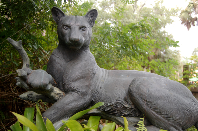 Paul Baliker's 'Panther,' its eyes on Palm Coast's public art ventures. (© FlaglerLive)