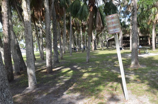 The area of Bing's Landing park that will give way to the new Captain's BBQ. Click on the image for larger view. (© FlaglerLive)