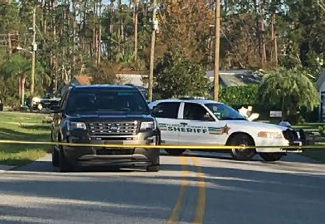 The scene outside the Parkview Drive house this morning in an image released by the Sheriff's Office.