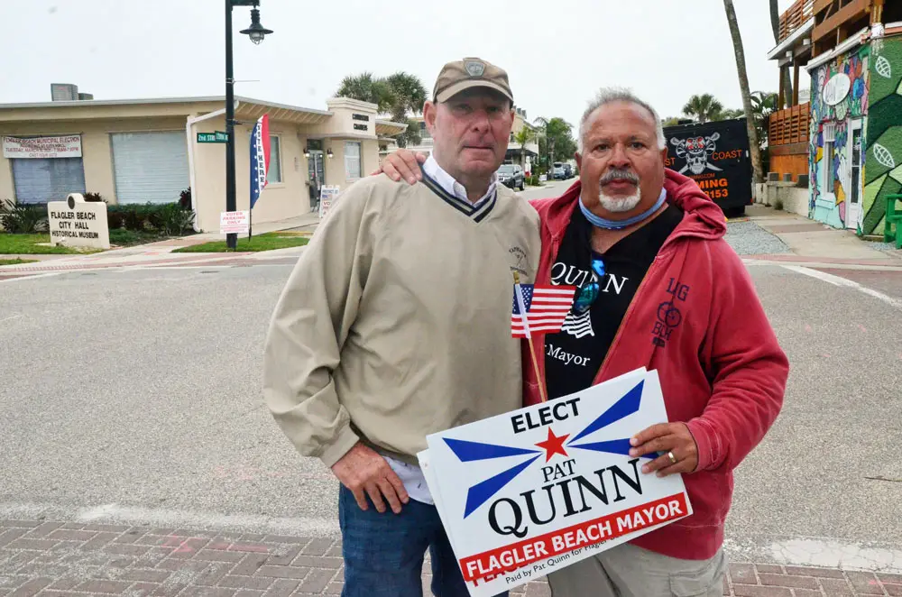 Pat Quinn, left, and his friend Tony Sabatiele, both formerly of Queens, N.Y. (© FlaglerLive)