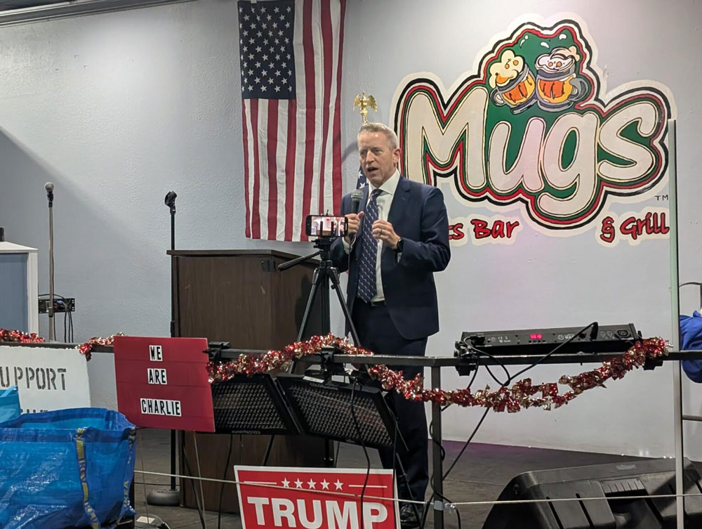 Republican gubernatorial candidate Paul Renner speaking in Clearwater on Dec. 16, 2025. (Photo by Mitch Perry/Florida Phoenix)