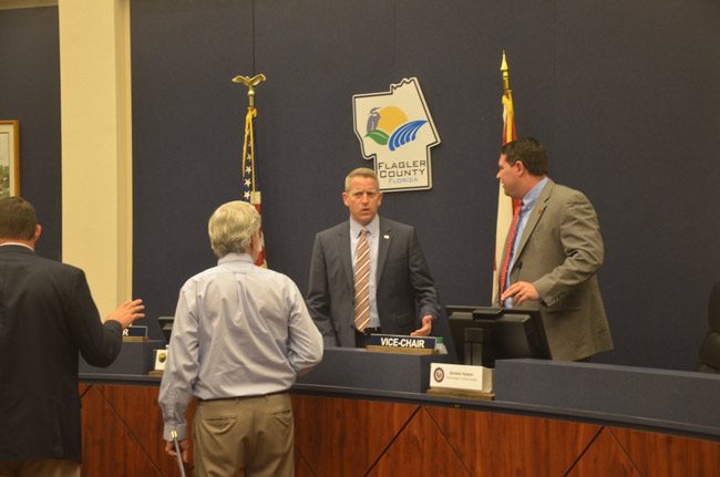 Paul Renner, center, just ahead of last December's legislative delegation meeting with local governments and others, in preparation for this year's legislative session, which begins in march. (© FlaglerLive)