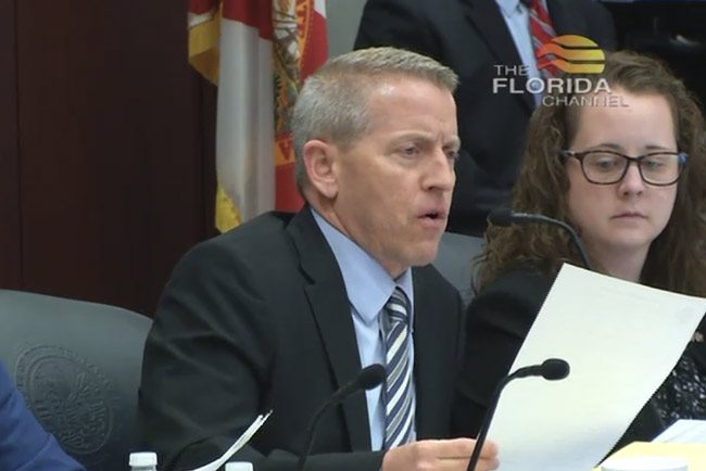 Paul Renner, the Palm Coast Republican, chairing the House Judiciary Committee this afternoon. (© FlaglerLive via Florida Channel)