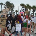A peaceful protest in Flagler Beach in June, one of innumerable protests like it across the state and the country, in June. (© FlaglerLive)