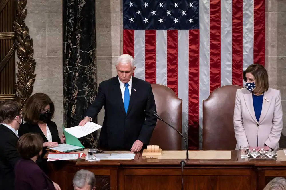 Vice President Mike Pence returned to the House chamber to finish the process of counting the electoral votes in the early morning of Jan. 7, 2021. 