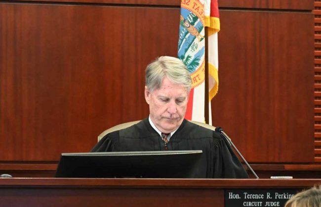 Circuit Judge Terence Perkins presided over both trials. (© FlaglerLive)