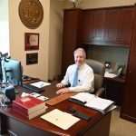 Circuit Judge Terence Perkins in his chambers on the fourth floor of the Flagler County courthouse. (© FlaglerLive)