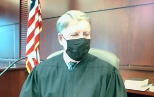 Circuit Judge Terence Perkins in court today. (© FlaglerLive)