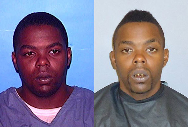 Phillip Neal, left, when he was in state prison until 2008, and in his more recent booking photo at the Flagler County jail, where he's been booked 18 times since 2008.