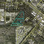 The Phoenix Crossings property is outlined in Blue, in Bunnell. (Flagler Property Appraiser)