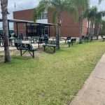 The incident developed around picnic tables at Flagler Palm Coast High School. (© FlaglerLive)