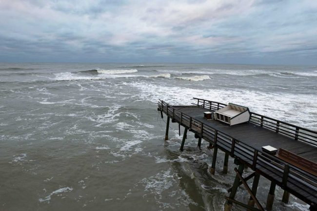 The Flagler Beach pier's damage. (© AJ Neste for FlaglerLive)