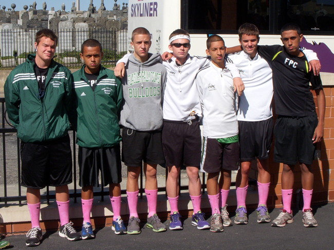 flagler palm coasr cross country boys breast cancer awareness Joseph Alter Roger Romero Kevin Duffy Alex Giorgianni David Acevedo Brad Walbert Ali Sayed