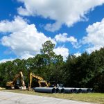 Piping and materials have been trucked in for the replacement and repairs that will begin on Sept. 27 on the damaged piping beneath Royal Palms Parkway.