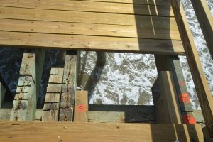 One last section of the pier needed its planks. Click on the image for larger view. (© FlaglerLive)