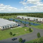 A rendering of the planned pair of warehouses on Commerce Boulevard. Unlike DC Blox, the company building a data center in Town center, the Ormond Beach-based developer building the two warehouses is doing so simultaneously.