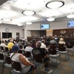 The Planning Board meeting Wednesday evening was, surprisingly, sparsely attended. (© FlaglerLive)