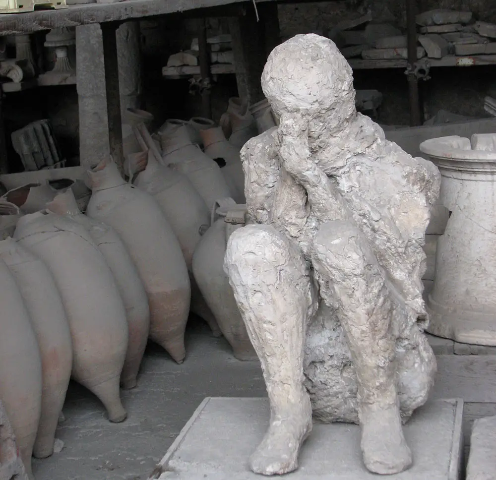A plaster casting of a Pompeian citizen. (Jeremy Thompson)