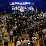 U.S. Senate nominee Graham Platner speaks to supporters on June 9, 2026, in Blue Hill, Maine. CJ Gunther/Getty Images
