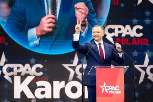 Poland's Karol Nawrocki at CPAC-Poland this year. (Wikimedia Commons)