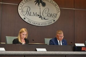 Palm Coast City Council member Theresa Pontieri is not supportive of Mayor Mike Norris's proposed "austerity resolution." (© FlaglerLive)