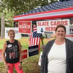 Theresa Pontieri, left, has won a seat on the Palm Coast City Council, and Leaann Pennington, who walloped Joe Mullions in the primary, defeated Jane Gentile-Youd, an independent, to win a seat on the County Commission, which hasn;t had a woman serving there since Barbara Revels six years ago. (© FlaglerLive)