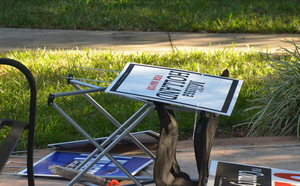 A crowd of candidates are seeking to fill the vacuum of a fallen era at Palm Coast City Hall. (© FlaglerLive)