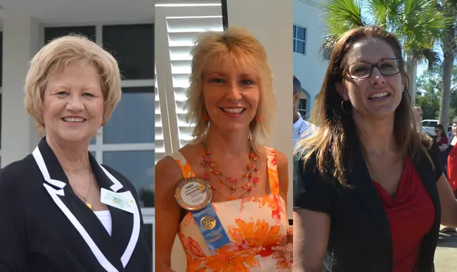 Powerful women: Tax Collector Suzanne Johnston, Marketing 2 Go Owner Cindy Dalecki and County Judge Melissa Moore-Stens are among the featured speakers at a Fearless and Focused Women in Business Luncheon Friday. See below. (© FlaglerLive)