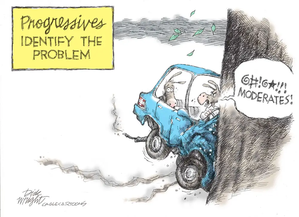 Progressives Identify the Problem by Dick Wright, PoliticalCartoons.com