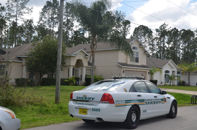 Sheriff's investigators began their death investigation at 37 Robinson Drive around 9:30 this morning. (© FlaglerLive)