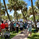 "Protect Florida State Parks” protest opposes Ron DeSantis’ plans at Jonathan Dickinson State Park, via the Protect Honeymoon Island State Park Facebook page.