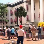 Protesters gather at an anti-abortion rally on the steps of the Historic Florida Capitol building on May 24, 2022. (Photo by Danielle J. Brown/Florida Phoenix)