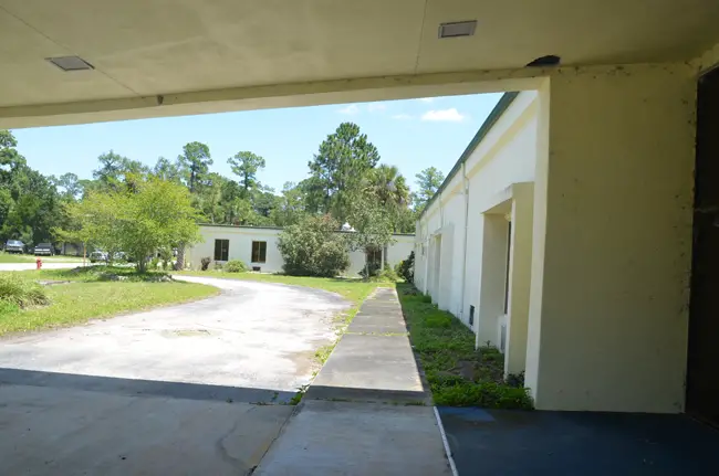 It's not just wild lands: the county is also closing public access to the old Memorial Hospital property in Bunnell, as the county transforms the building into the sheriff's new headquarters. (© FlaglerLive)