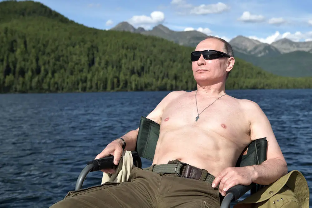 There are lots of official photos of Russian President Vladimir Putin shirtless, including this one from August 2017. 