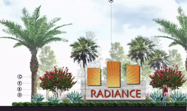 What would be the entrance to the proposed development, under its new name. (Kolter) radiant