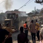 Rescuers searching for injured peoplke under the rubble of a family's house in Rafah, bombed by Israel on Oct. 23, 2023. (B'Tselem)