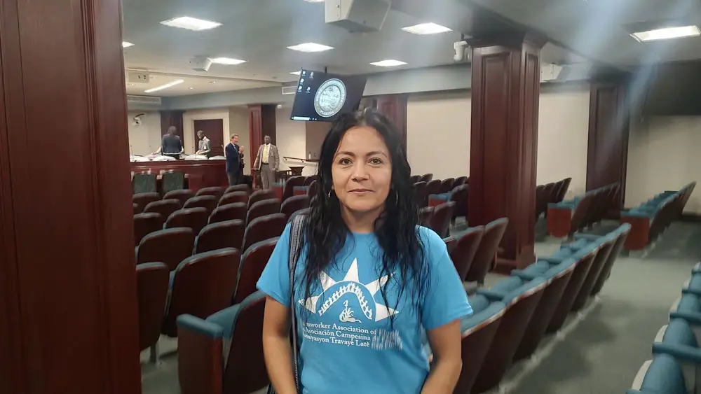 Jessica Ramirez with the Farmworkers Association of Florida said she feared that weakening child labor laws could hurt her 17-year-old’s education pursuits (photo credit: Mitch Perry)