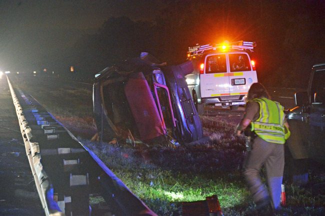 The crash scene in November 2017 on I-95. (© FlaglerLive)