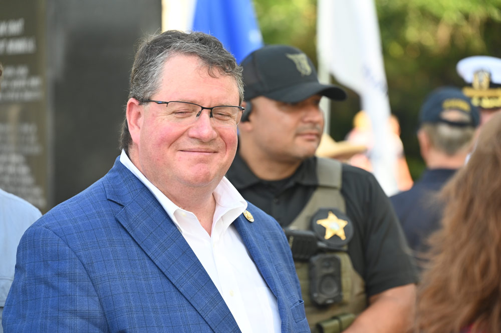 U.S. Rep. Randy Fine was a guest speaker at Monday's Memorial Day commemoration hosted by palm Coast government. (© FlaglerLive)